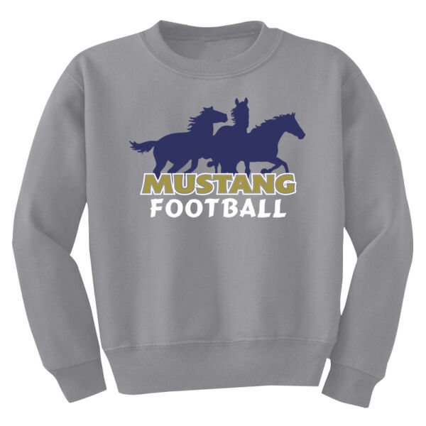 Mustang Football Youth Crewneck Sweatshirt Thumbnail